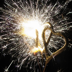 fuochi di artificio con cuori